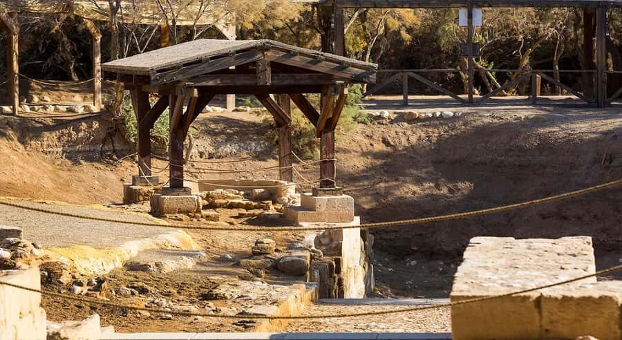 From Amman: Bethany Baptism Jordan River Site Visit - The walk through ruins: churches, caves, wells, and the baptismal pools